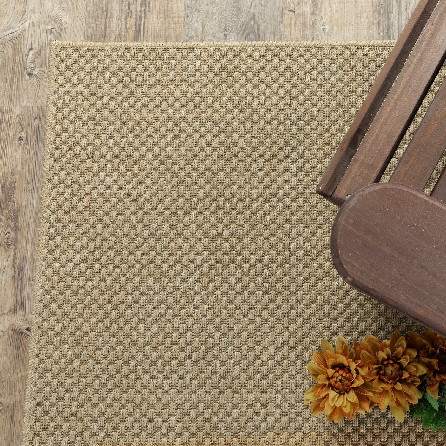 Karavia Basketweave Sand Seagrass Look Indoor Outdoor Rug - Karavia 2160X