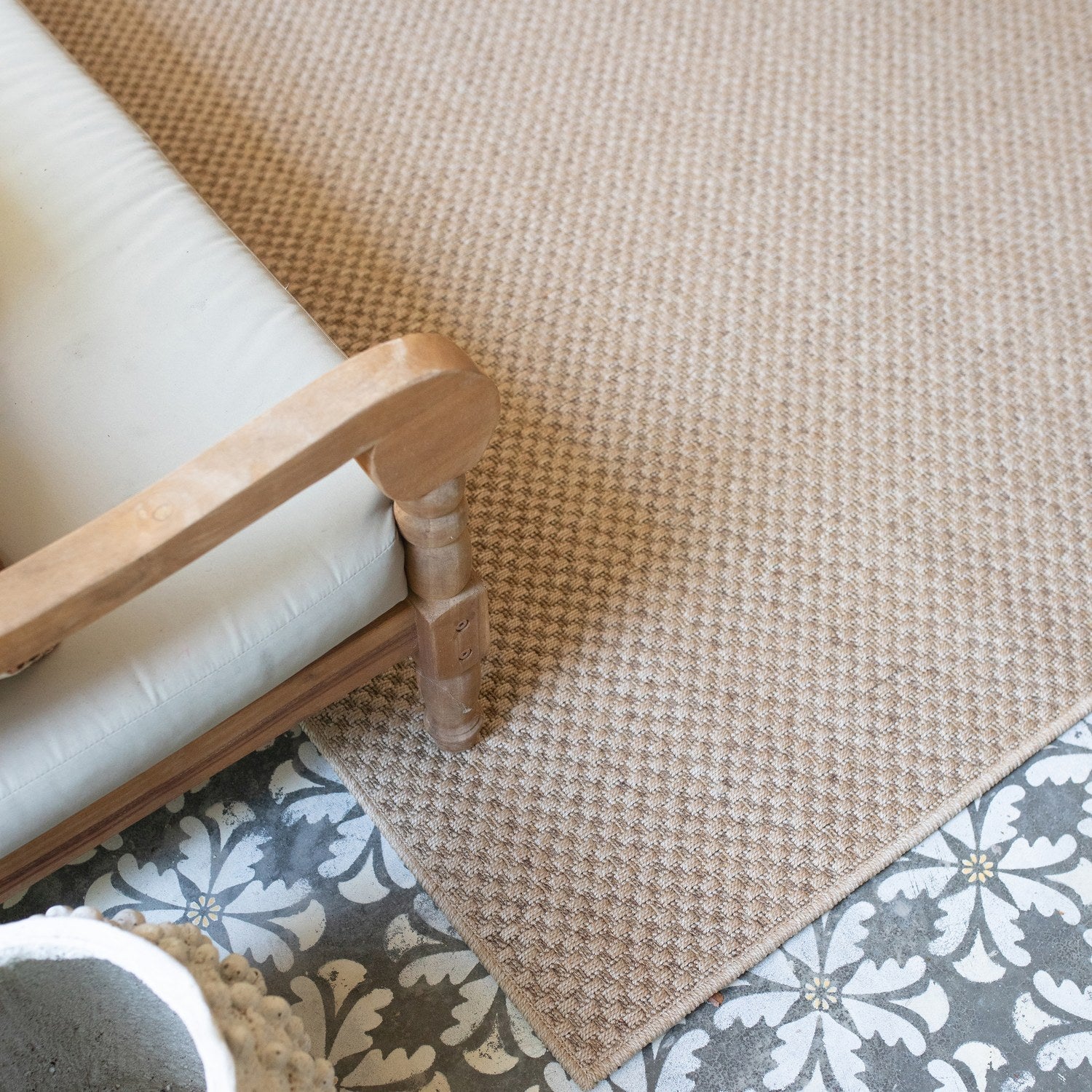 Karavia Basketweave Sand Seagrass Look Indoor Outdoor Rug - Karavia 2160X