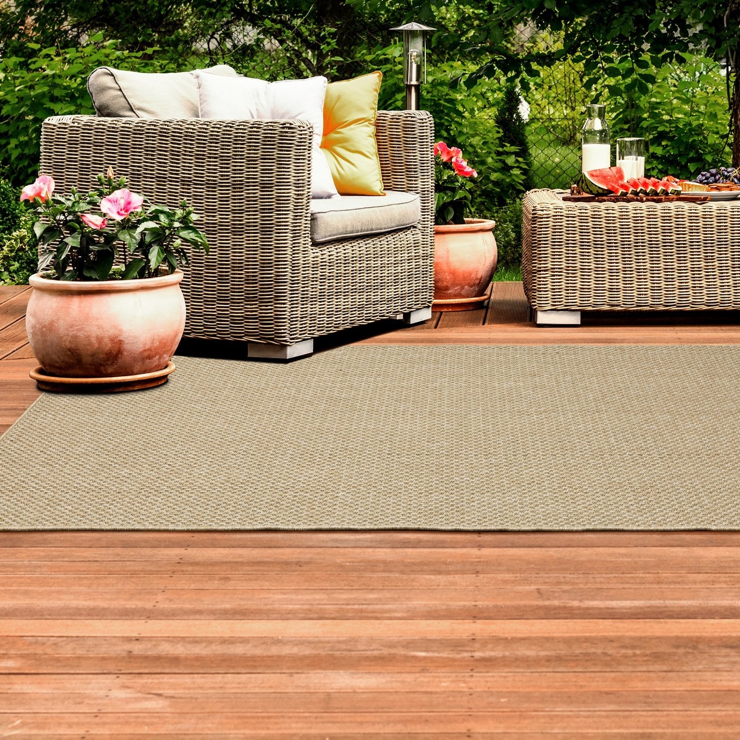 Karavia Basketweave Sand Seagrass Look Indoor Outdoor Rug - Karavia 2160X