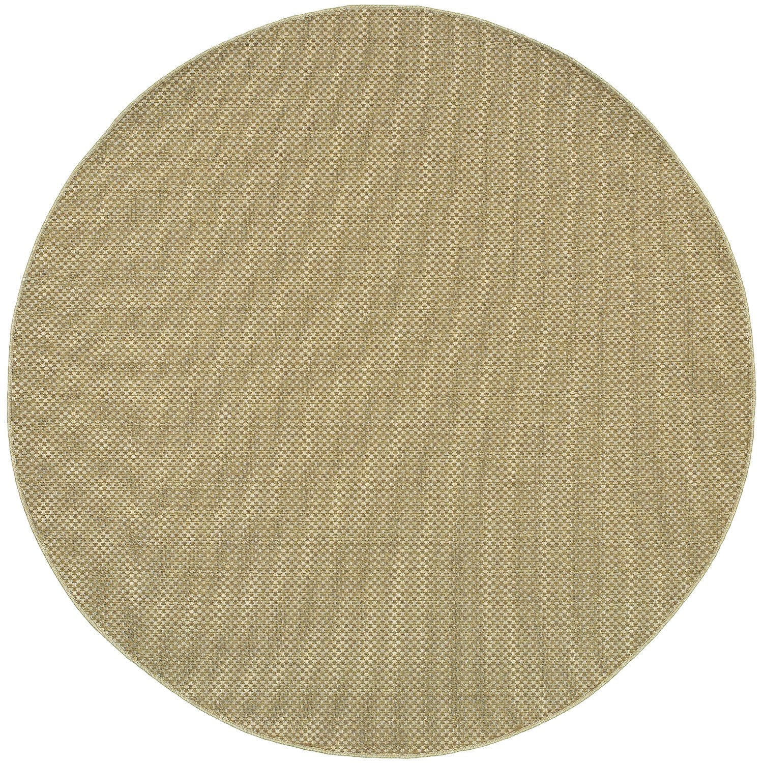 Karavia Basketweave Sand Seagrass Look Indoor Outdoor Rug - Karavia 2160X #_shape=Round