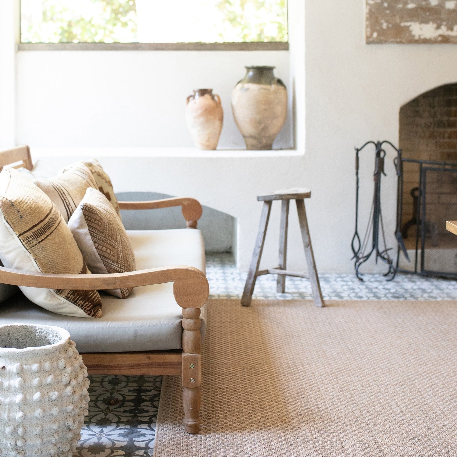 Karavia Basketweave Sand Seagrass Look Indoor Outdoor Rug - Karavia 2160X