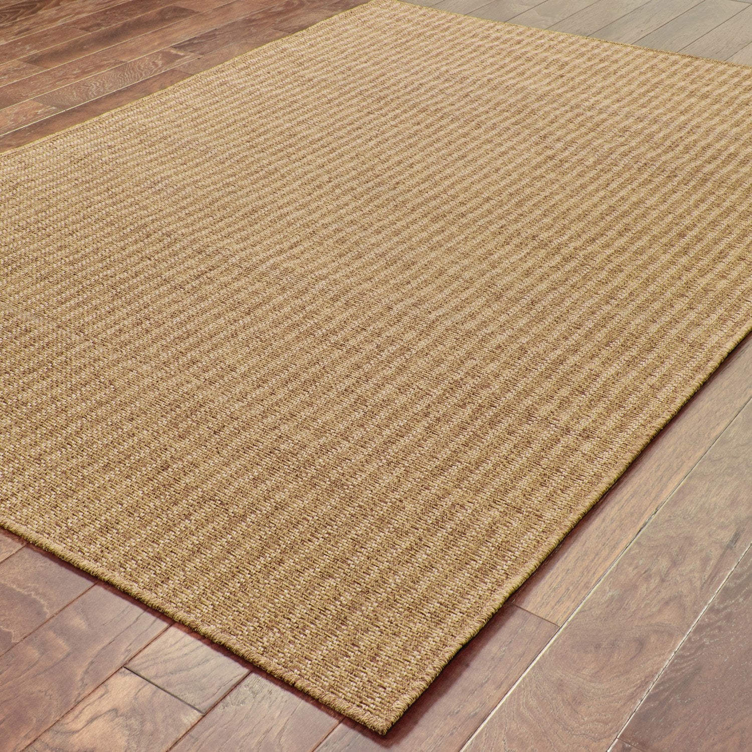 Karavia Pinstripe Terracotta Seagrass Look Indoor Outdoor Rug - Karavia 550X3