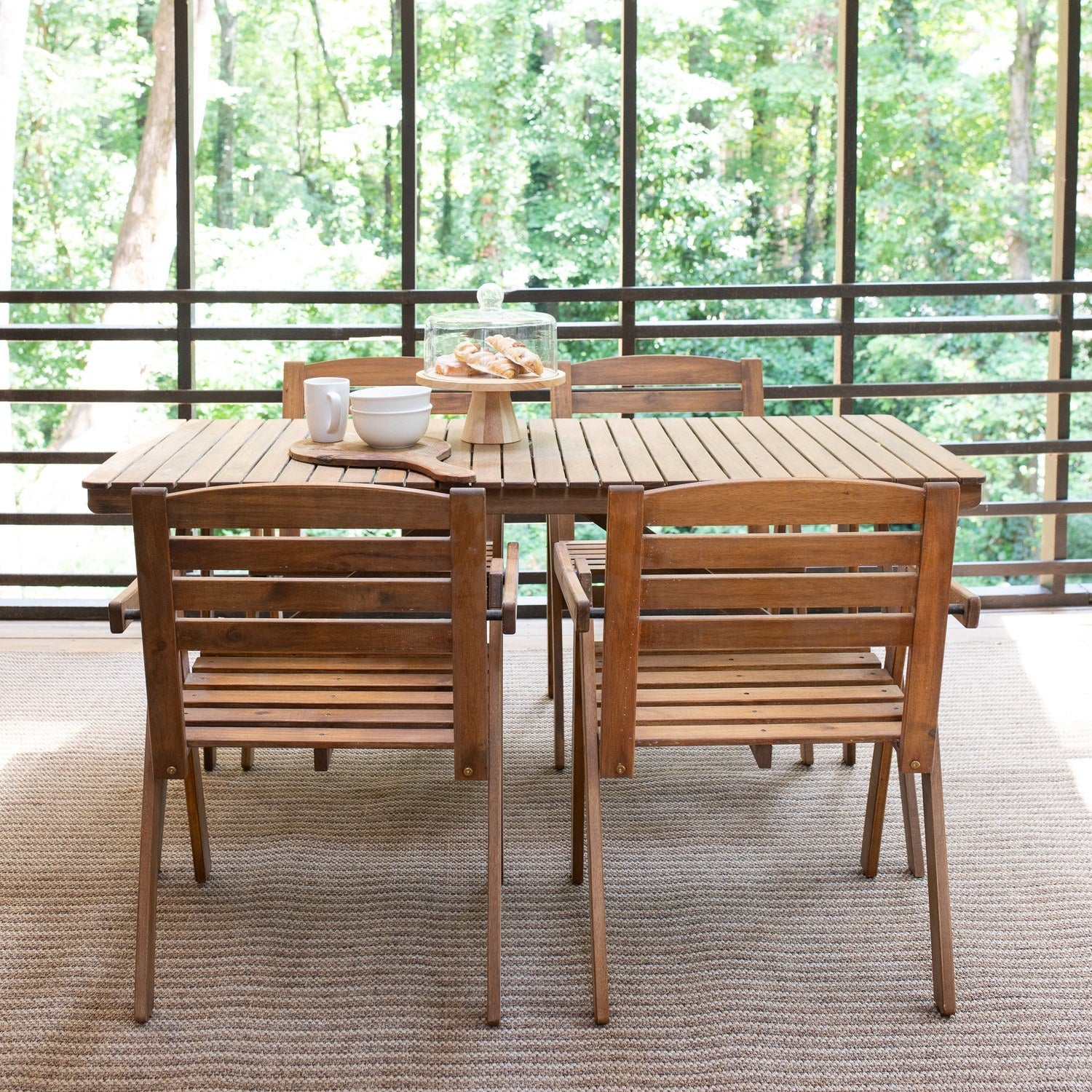 Karavia Pinstripe Terracotta Seagrass Look Indoor Outdoor Rug - Karavia 550X3