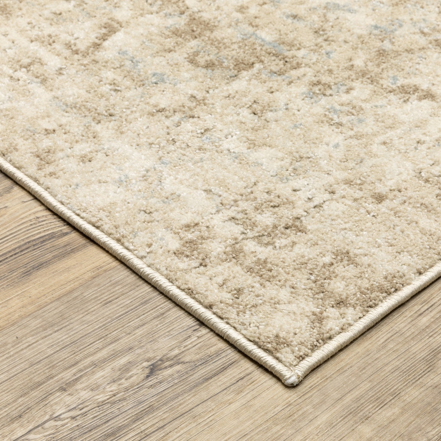Lauren Weathered Abstract Beige Tan High-Low Distressed Rug - Lauren LRN03