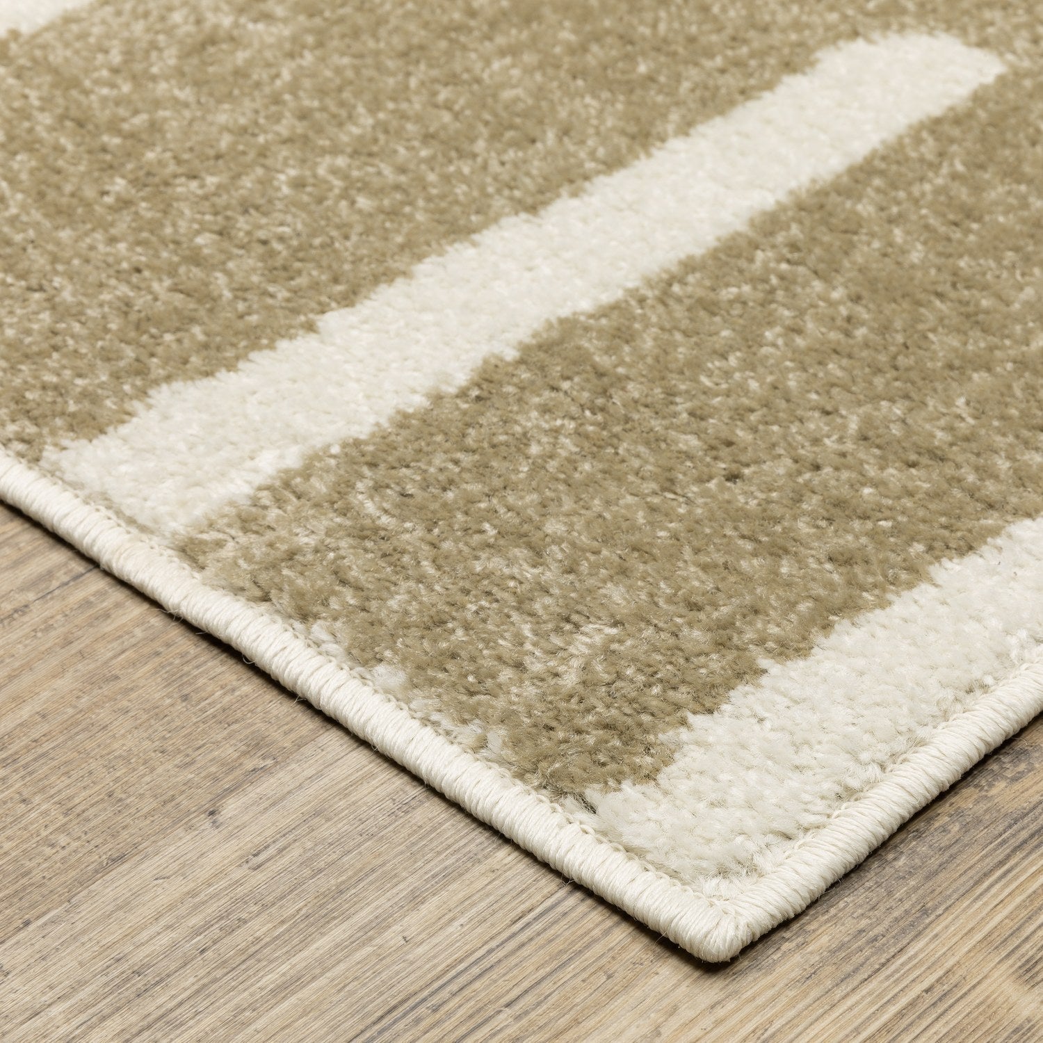 Quinn Maze Beige Ivory Textured Frieze Rug - Quinn QUI09