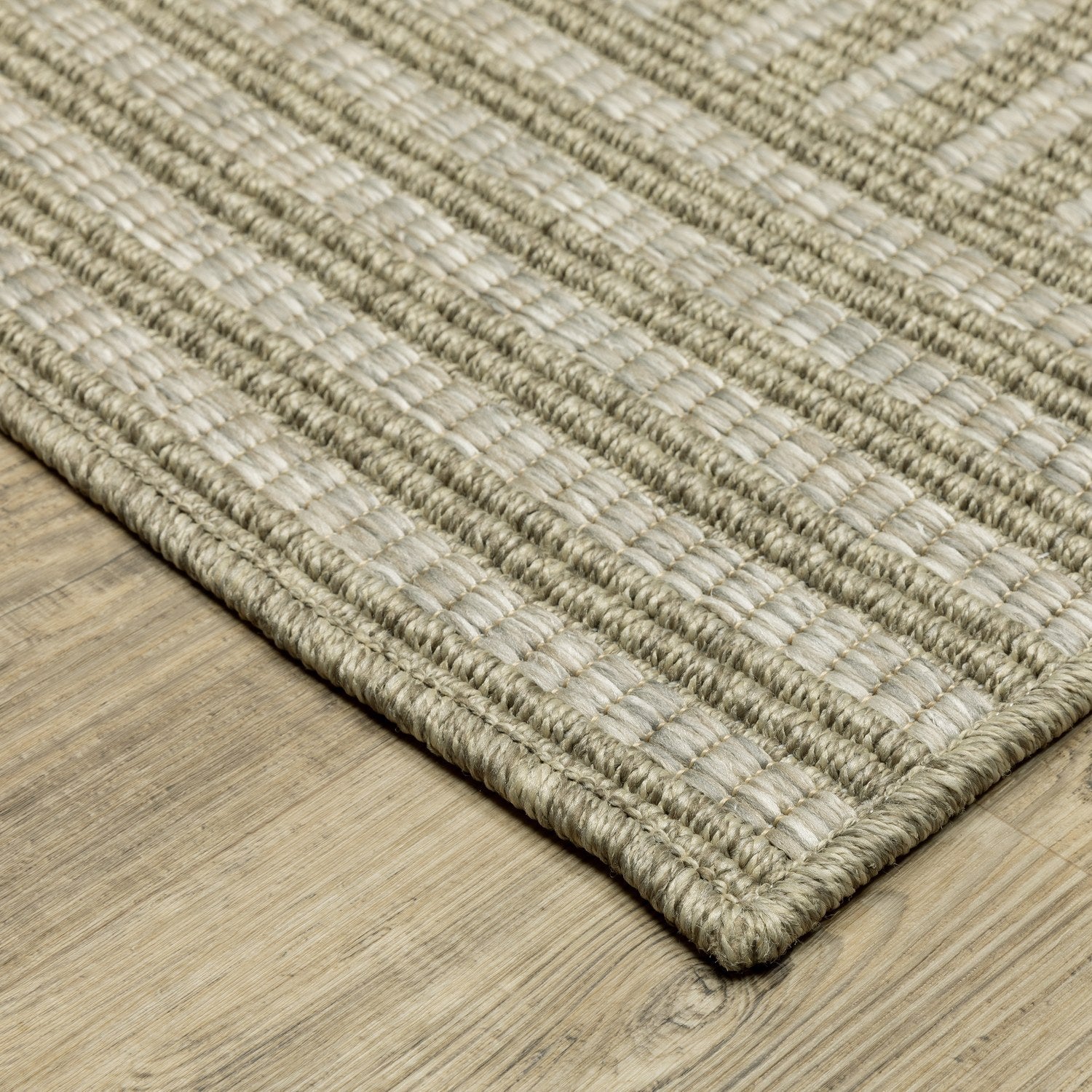 Tortuga Mixed Stripe Tan Wool Look Indoor Outdoor Rug - Tortuga TR02A