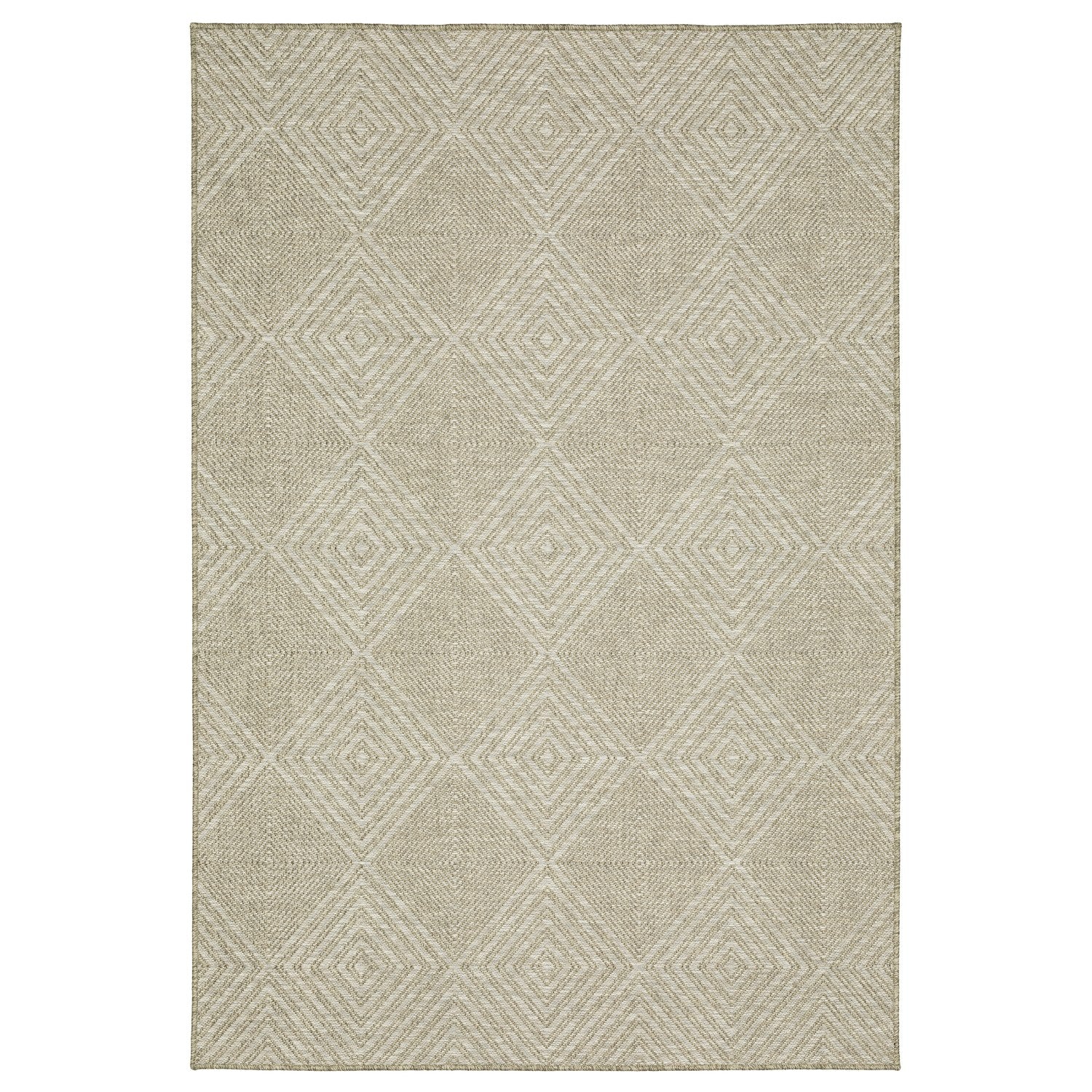 Tortuga Geometric Diamond Beige Wool Look Indoor Outdoor Rug - Tortuga TR05A #_shape=Rectangle