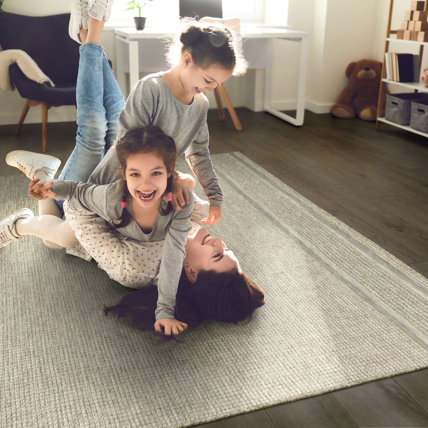 Tortuga Banded Beige Wool Look Indoor Outdoor Rug - Tortuga TR07A