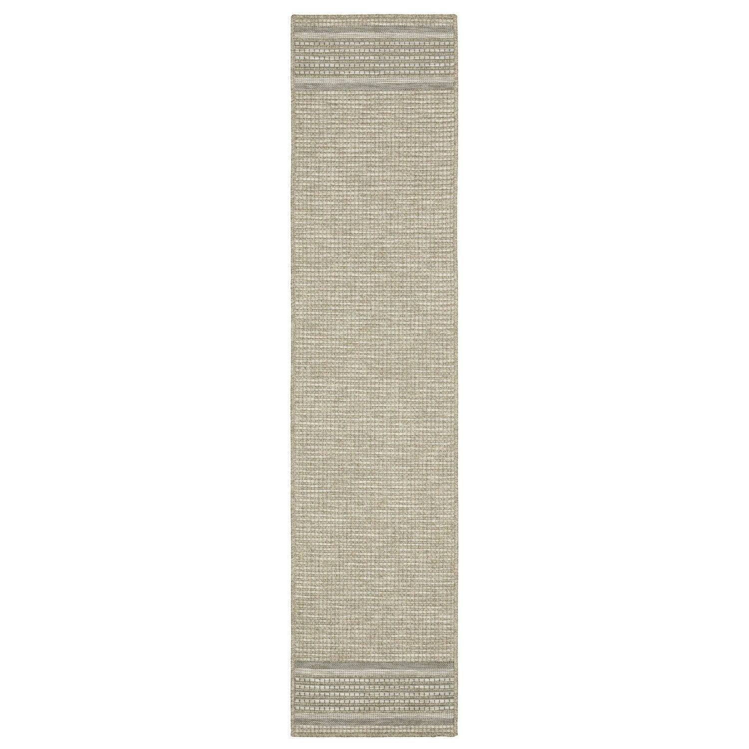 Tortuga Banded Beige Wool Look Indoor Outdoor Rug - Tortuga TR07A #_shape=Runner