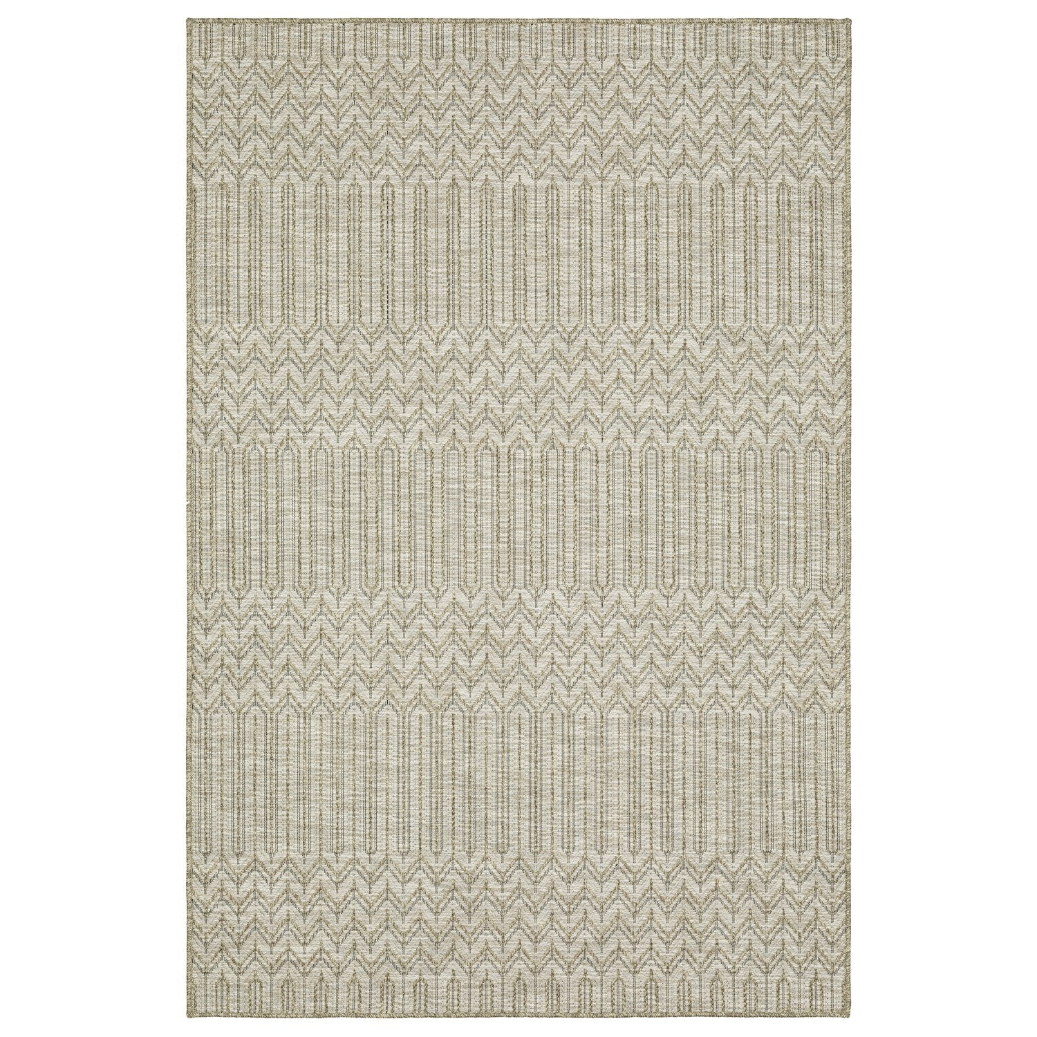 Tortuga Herringbone Beige Wool Look Indoor Outdoor Rug - Tortuga TR09A #_shape=Rectangle