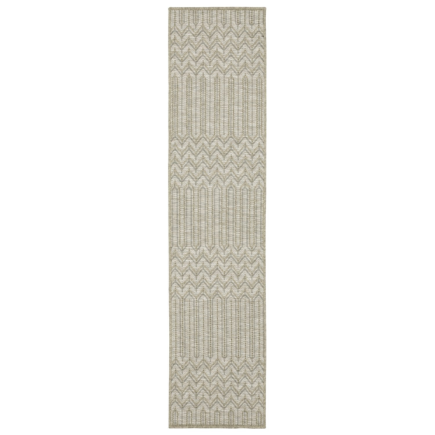 Tortuga Herringbone Beige Wool Look Indoor Outdoor Rug - Tortuga TR09A #_shape=Runner