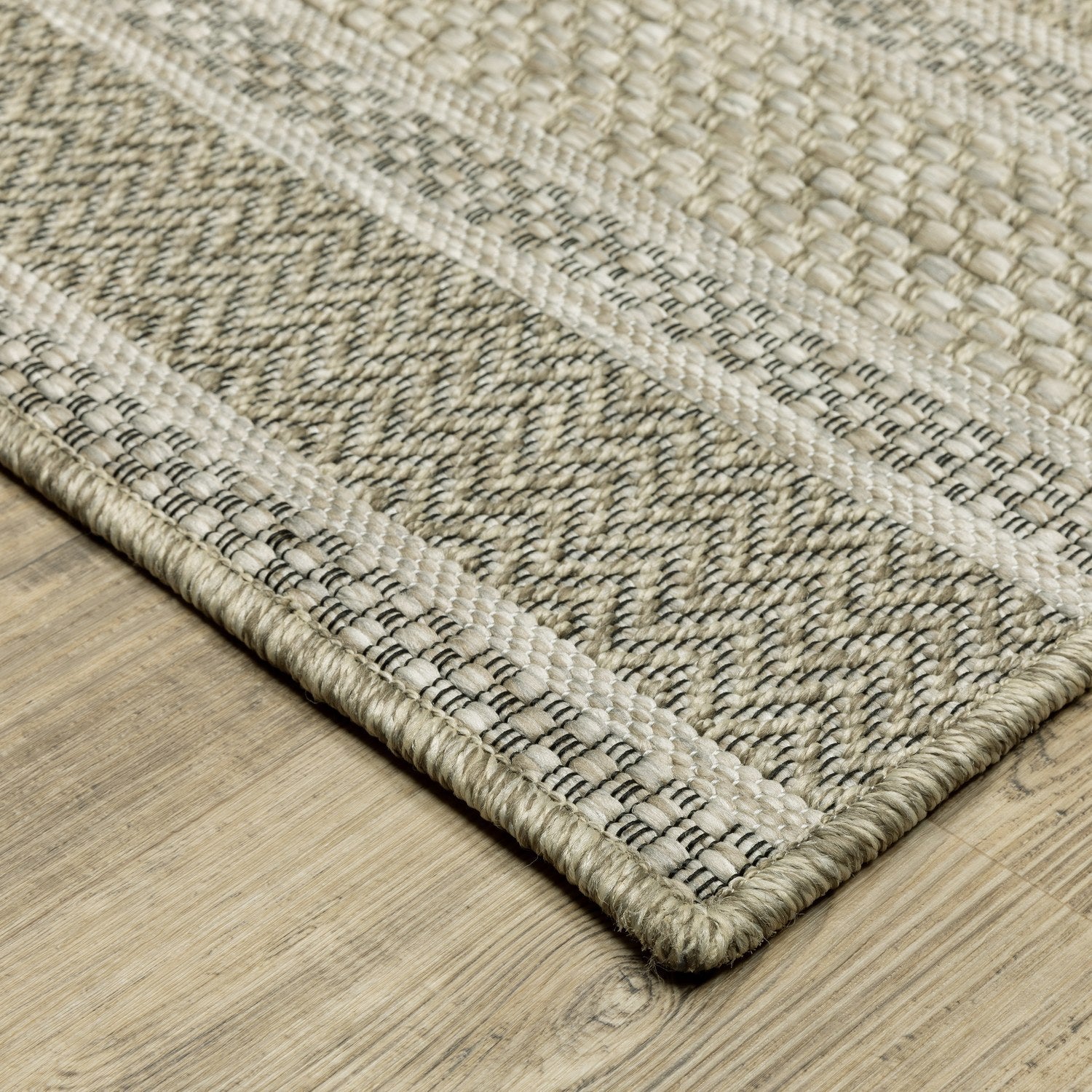 Tortuga Lattice Beige Wool Look Indoor Outdoor Rug - Tortuga TR10A