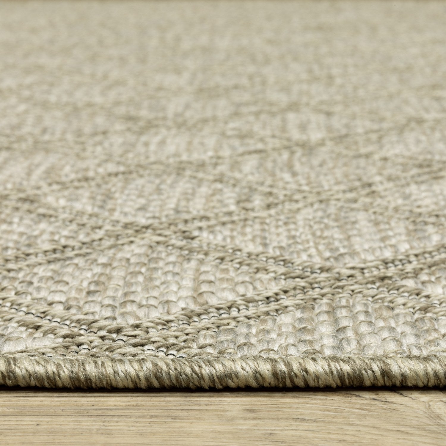 Tortuga Lattice Beige Wool Look Indoor Outdoor Rug - Tortuga TR10A
