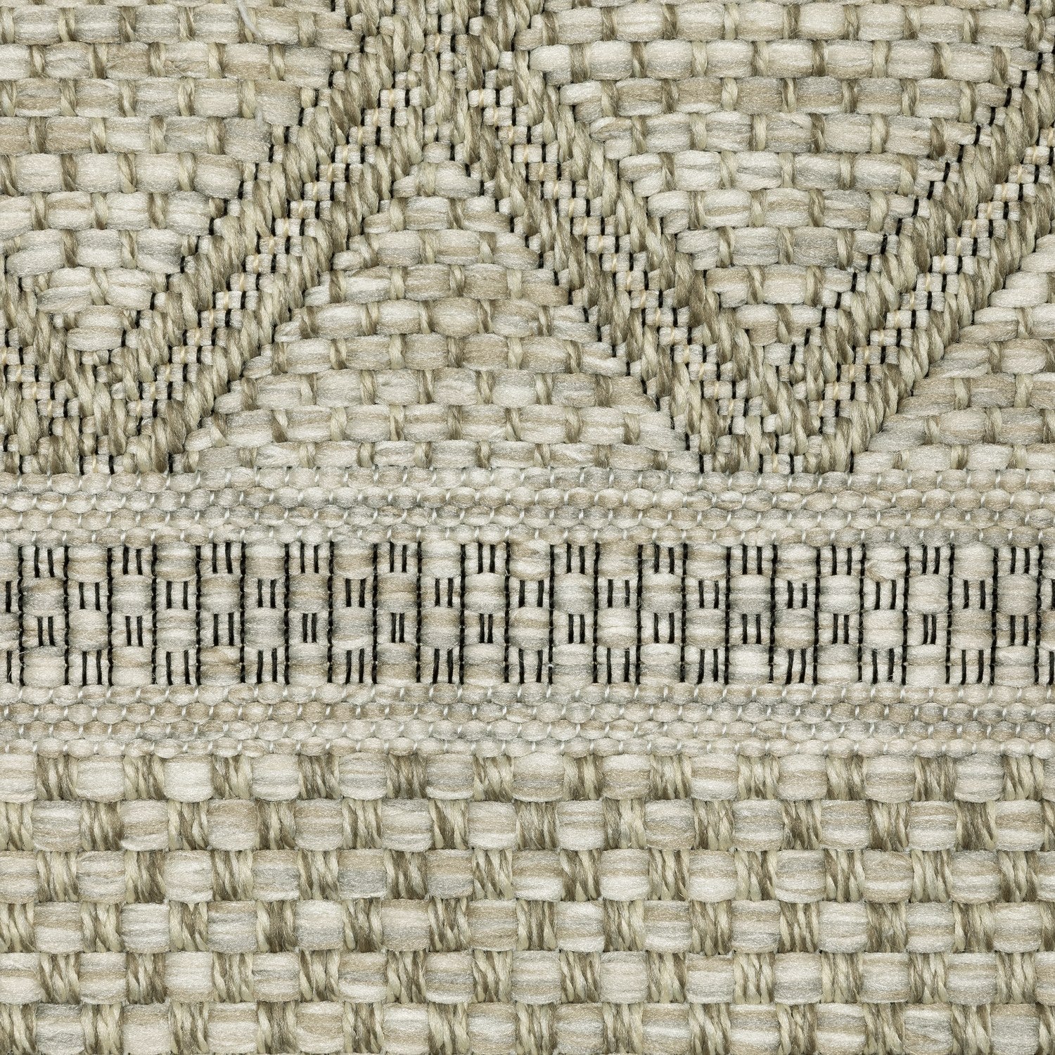 Tortuga Lattice Beige Wool Look Indoor Outdoor Rug - Tortuga TR10A