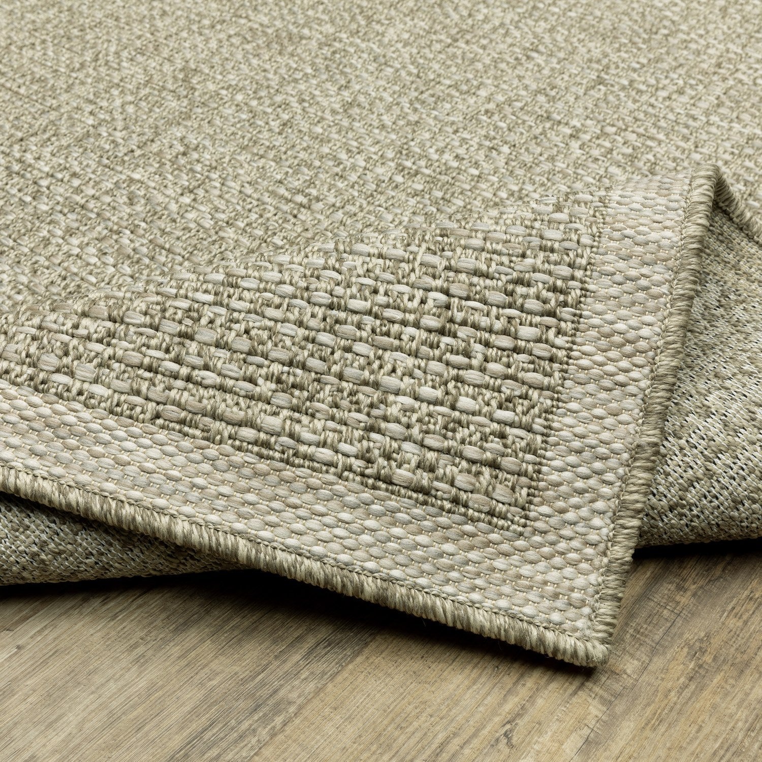 Tortuga Solid Light Brown Wool Look Indoor Outdoor Rug - Tortuga TR12A