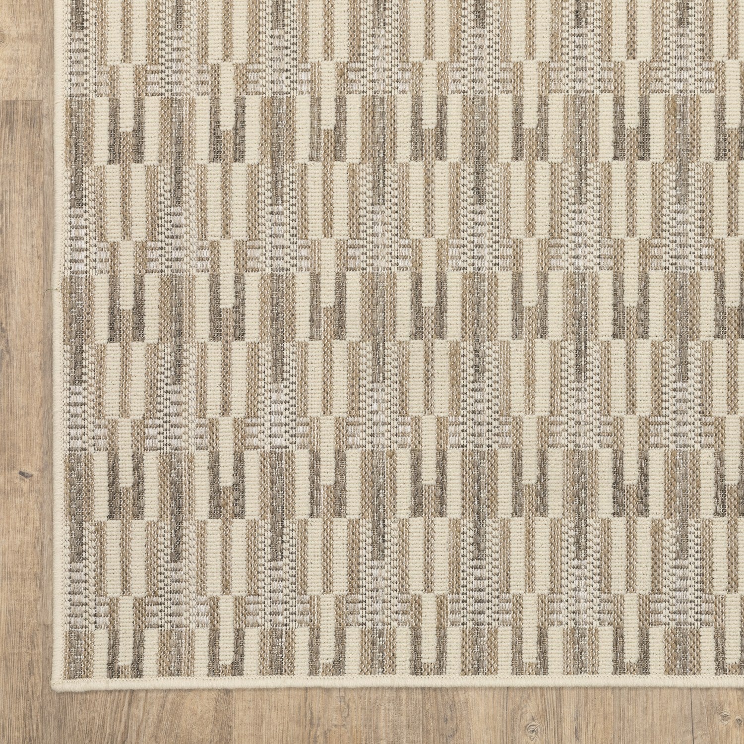 Zarina Dash Stripe Beige Jute Look Indoor Outdoor Rug - Zarina ZAR03