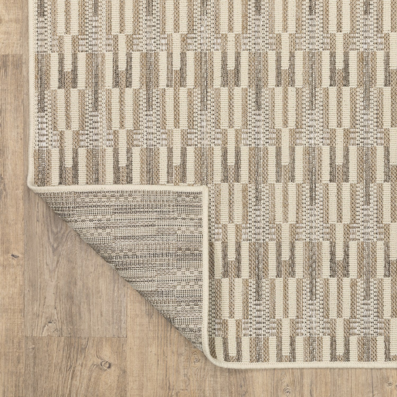 Zarina Dash Stripe Beige Jute Look Indoor Outdoor Rug - Zarina ZAR03