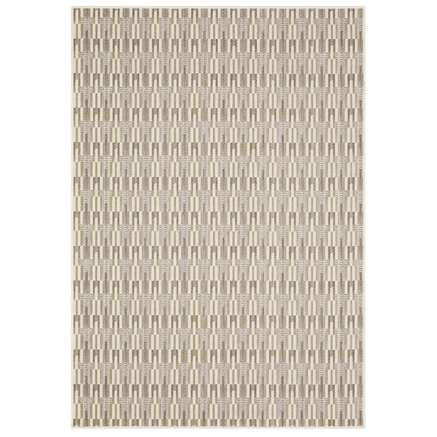 Zarina Dash Stripe Beige Jute Look Indoor Outdoor Rug - Zarina ZAR03 #_shape=Rectangle #_shape=Runner