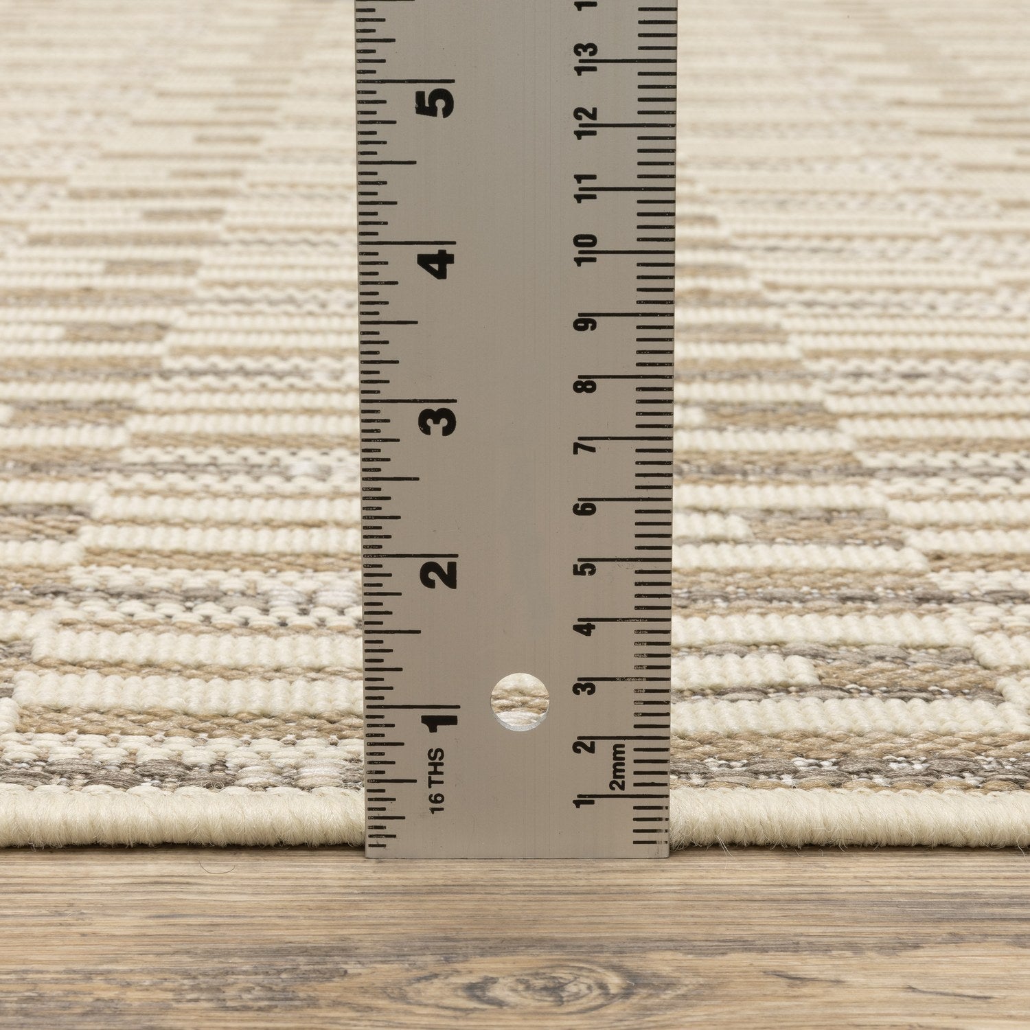 Zarina Dash Stripe Beige Jute Look Indoor Outdoor Rug - Zarina ZAR03