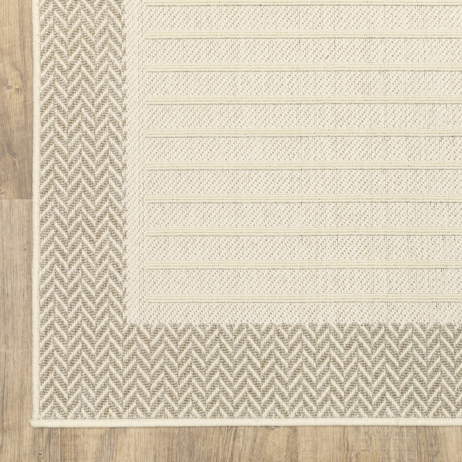 Zarina Bordered Ivory Jute Look Indoor Outdoor Rug - Zarina ZAR04