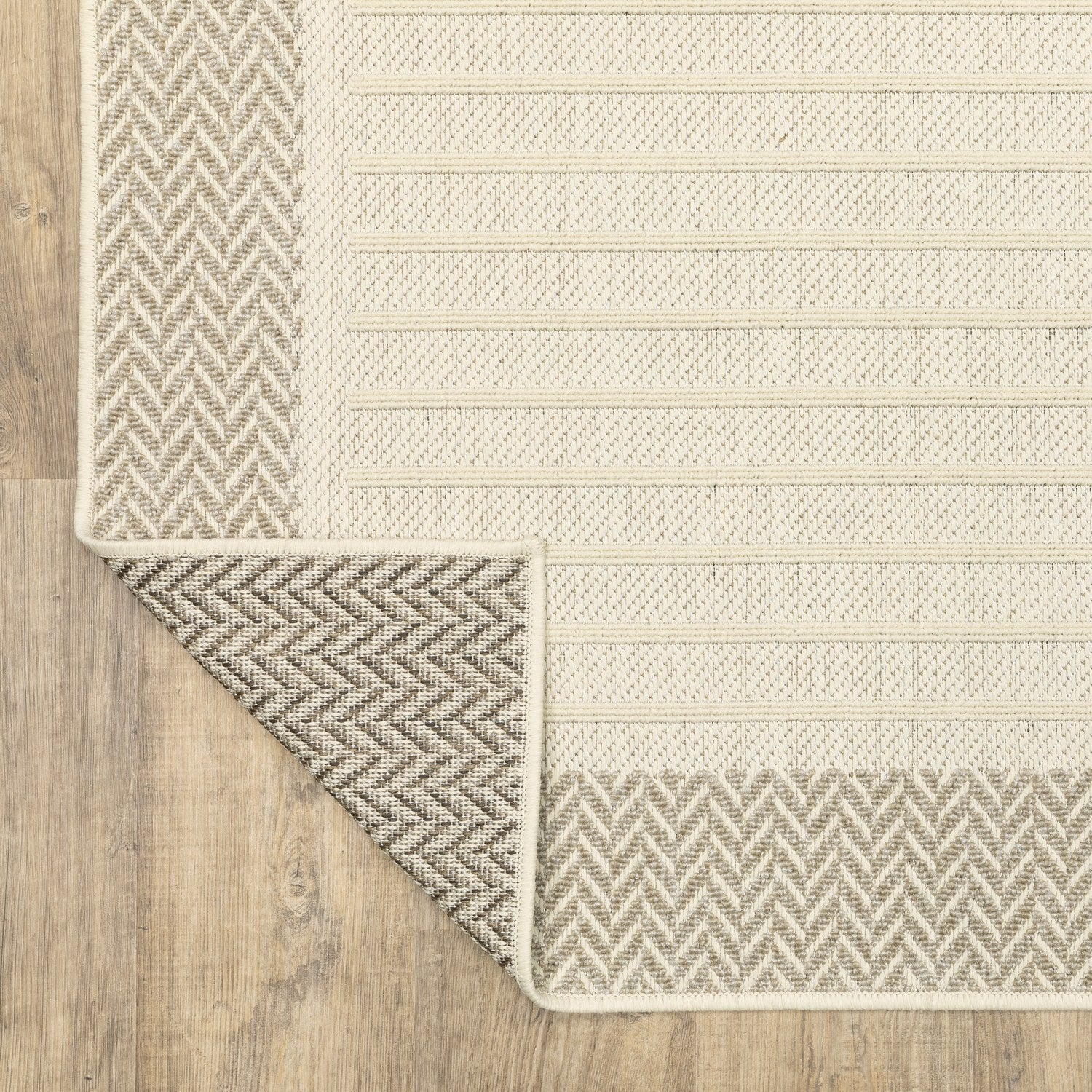 Zarina Bordered Ivory Jute Look Indoor Outdoor Rug - Zarina ZAR04