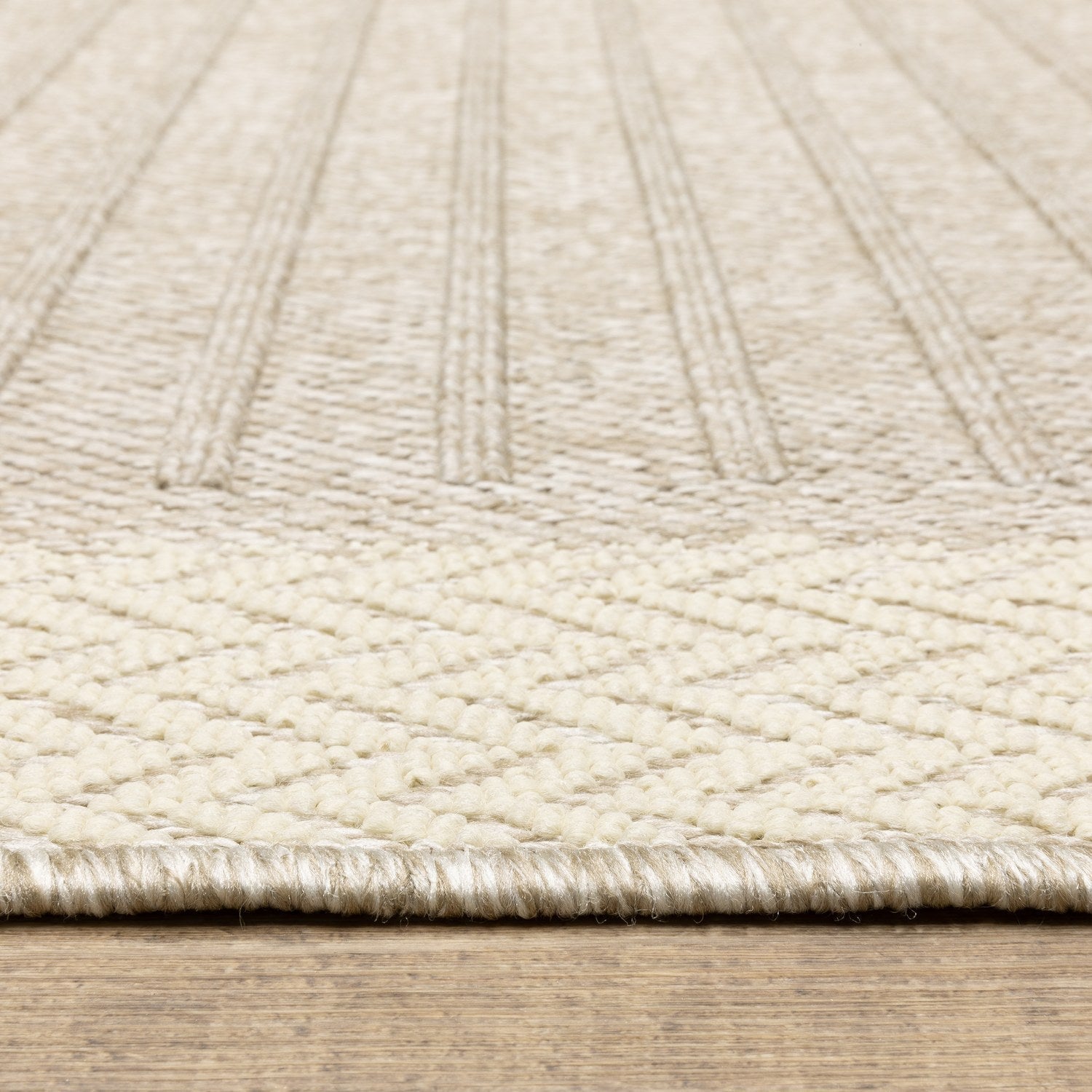 Zarina Bordered Tan Jute Look Indoor Outdoor Rug - Zarina ZAR05