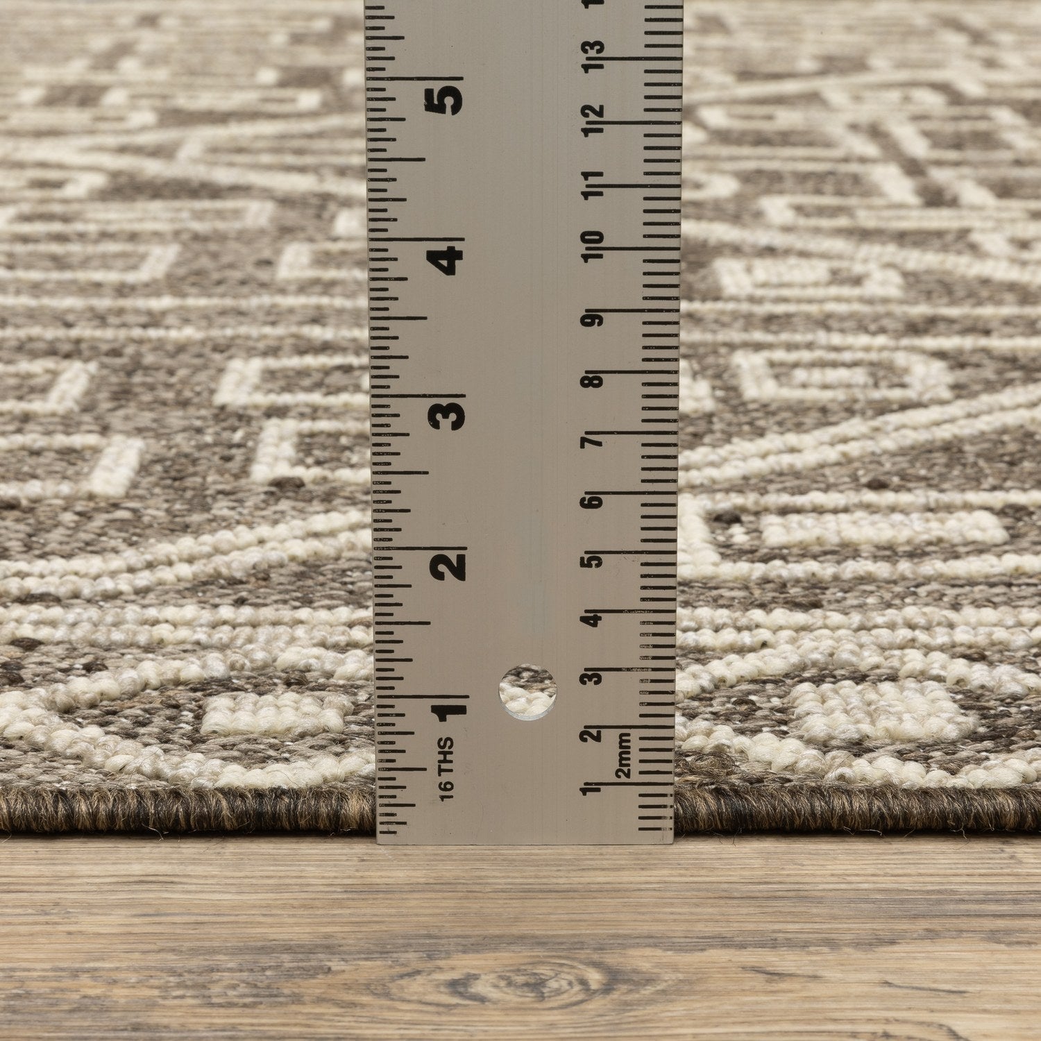 Zarina Tribal Geometric Brown Jute Look Indoor Outdoor Rug - Zarina ZAR07