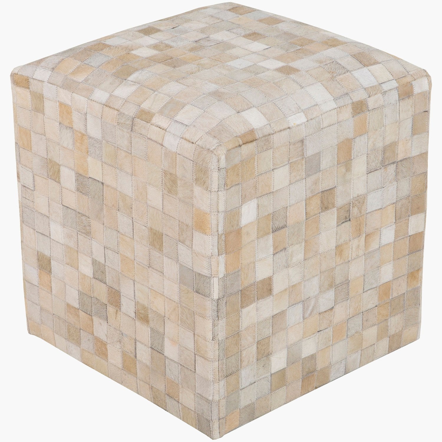 Appalachian Ottoman in Ivory & Brown & Beige