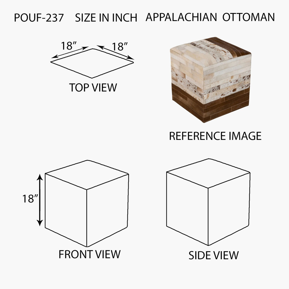 Appalachian Ottoman - linedrawing