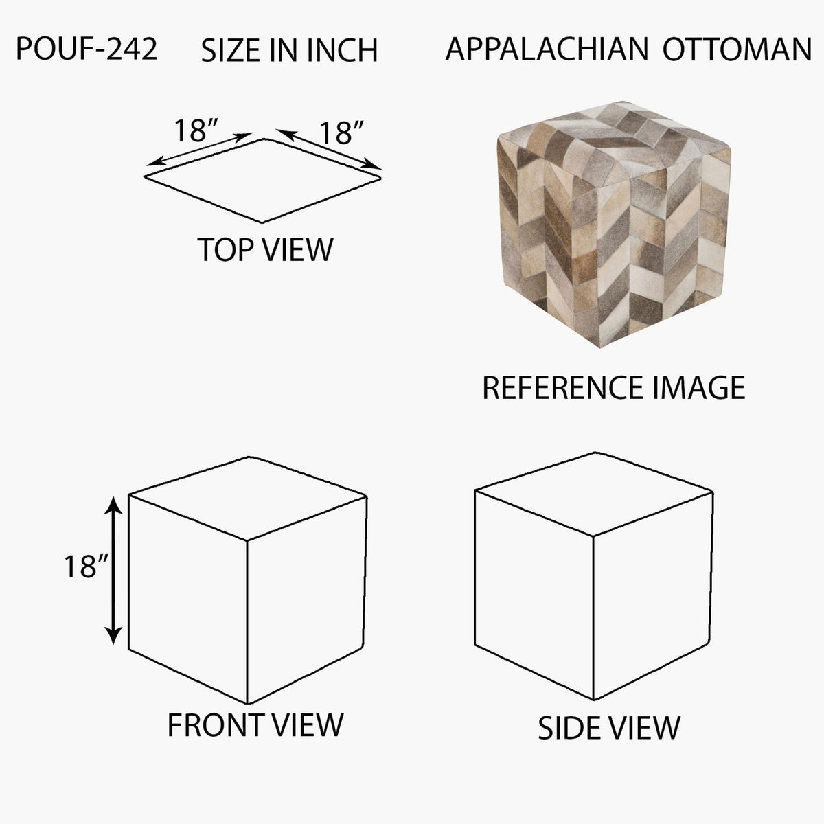 Appalachian Ottoman - linedrawing