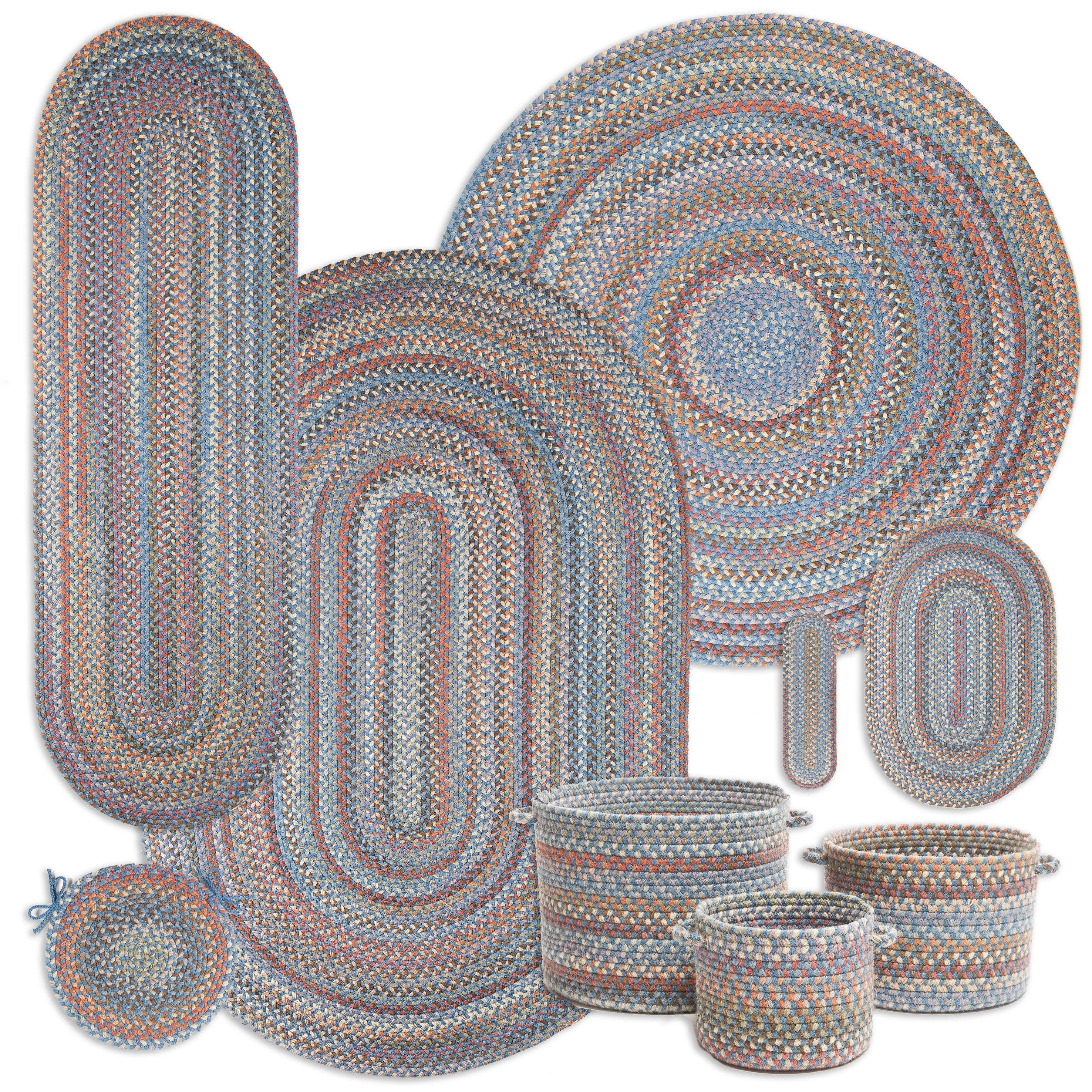 Cherry Hill Premium Braided Wool Rug - Blue Multi