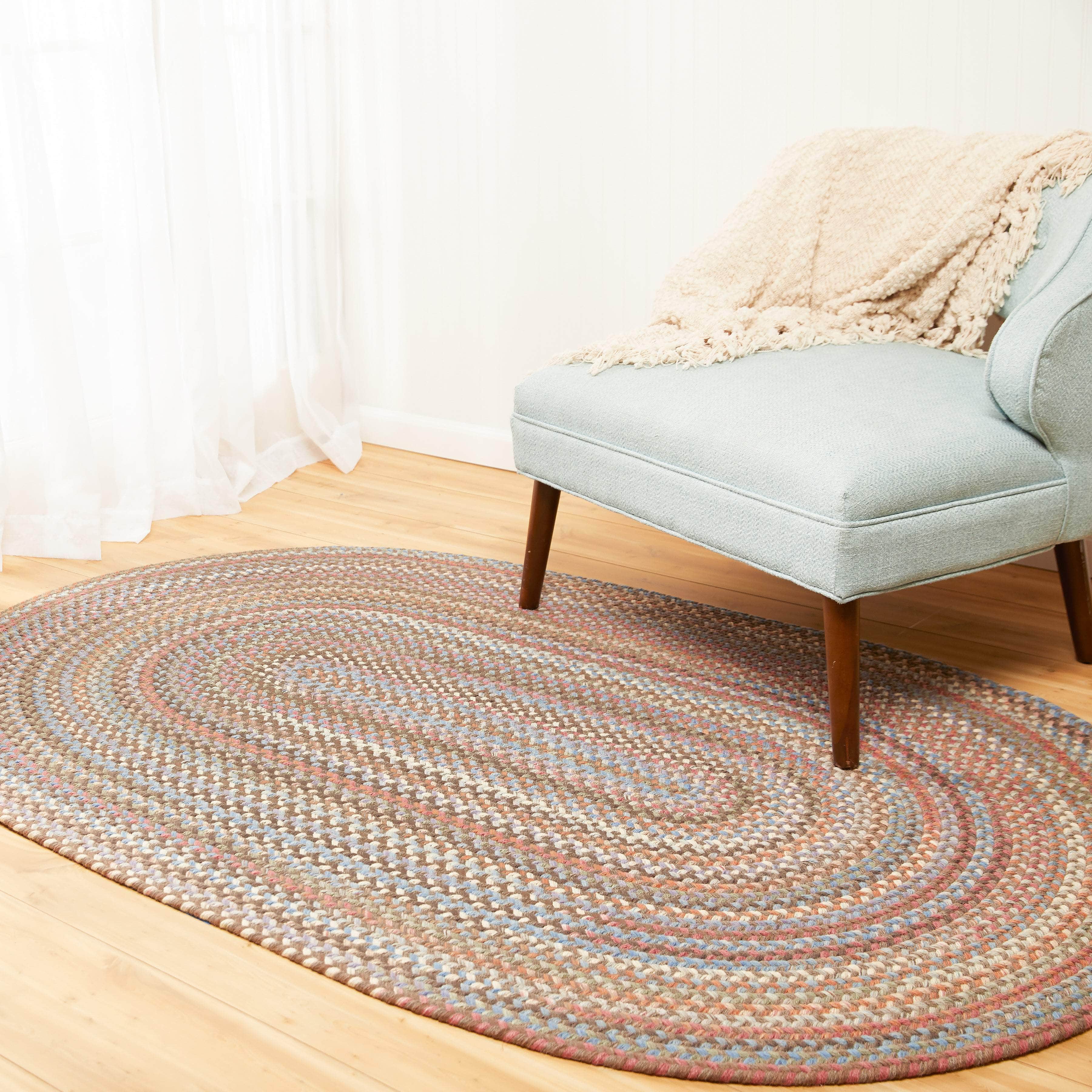 Cherry Hill Premium Braided Wool Rug - Mocha Brown