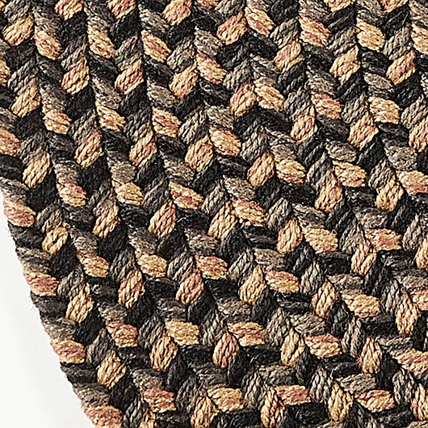 Gray / Black Indoor Outdoor Braided Rug - Sanibel Tweed Braided Rug