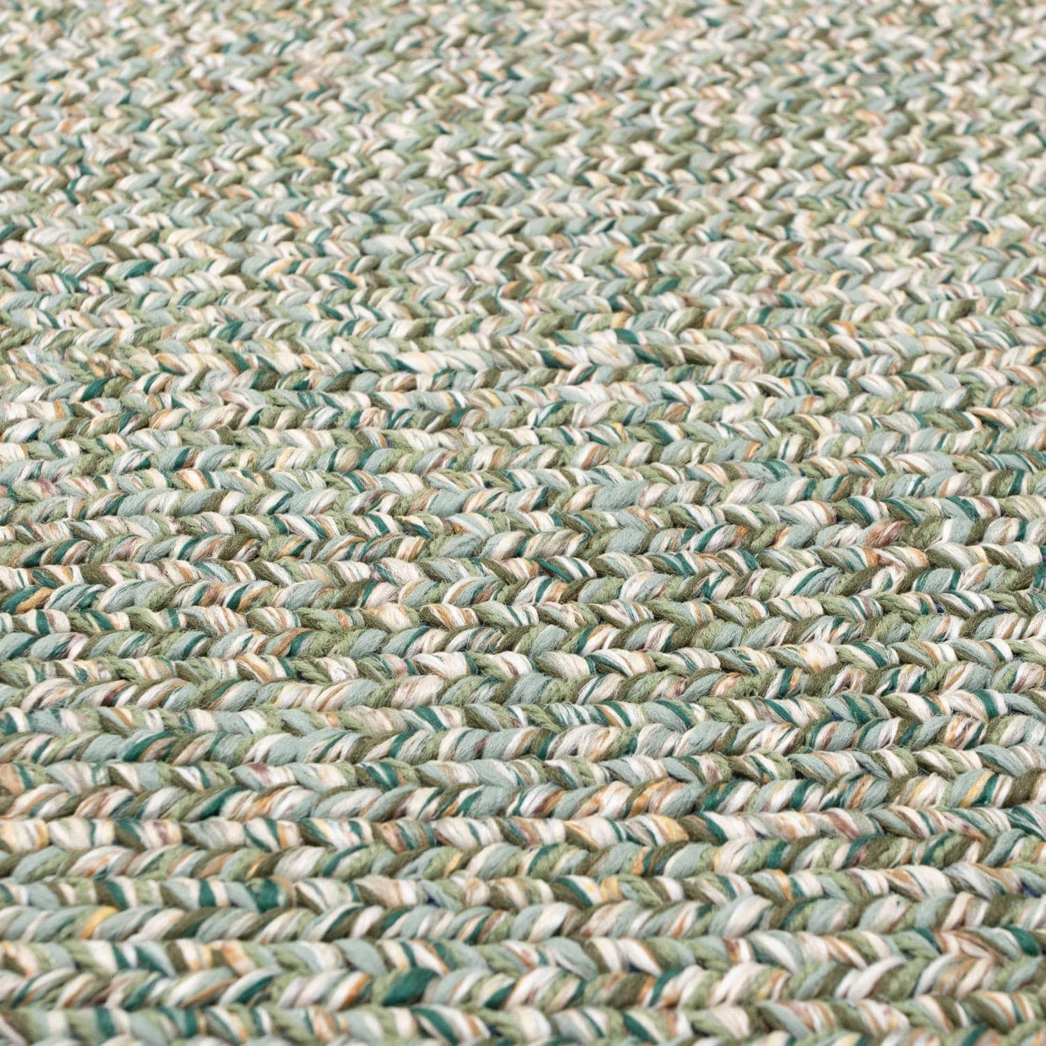 Green Farmhouse Rug - Washable Indoor/Outdoor -Primitive Braided Rugs - Made in USA
