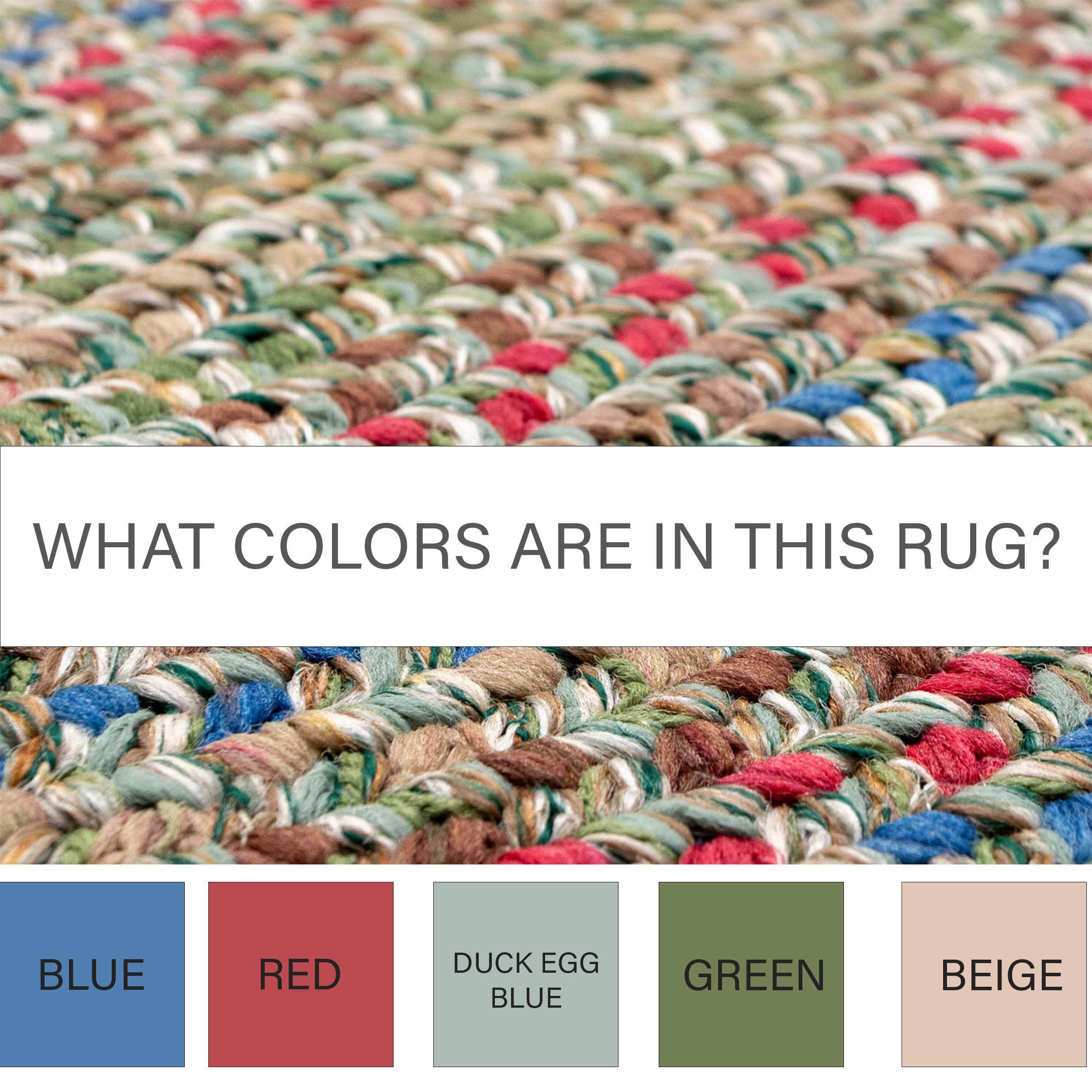 Moss Green Portsmouth Braided Indoor Outdoor Traditional Rug