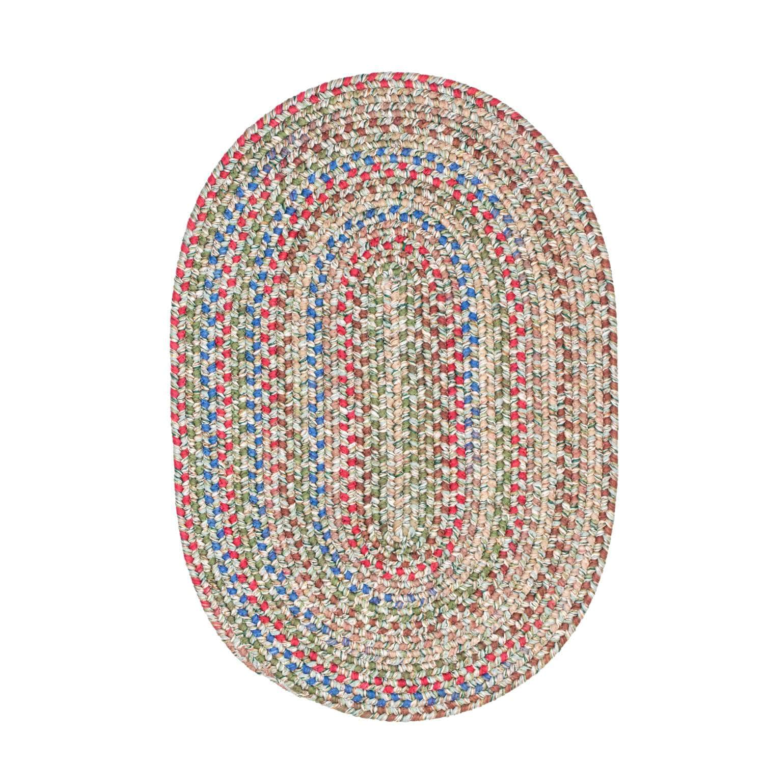 Moss Green Portsmouth Braided Indoor Outdoor Traditional Rug