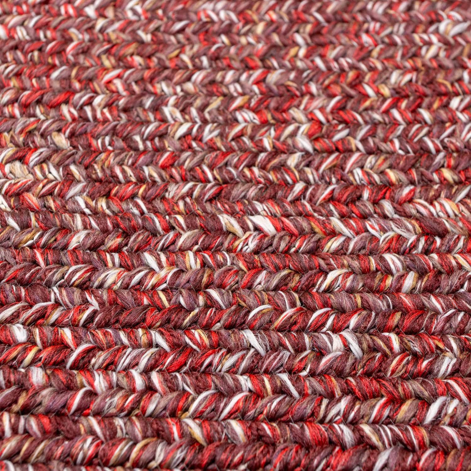 Red Farmhouse Rug - Washable Indoor/Outdoor -Primitive Braided Rugs - Made in USA
