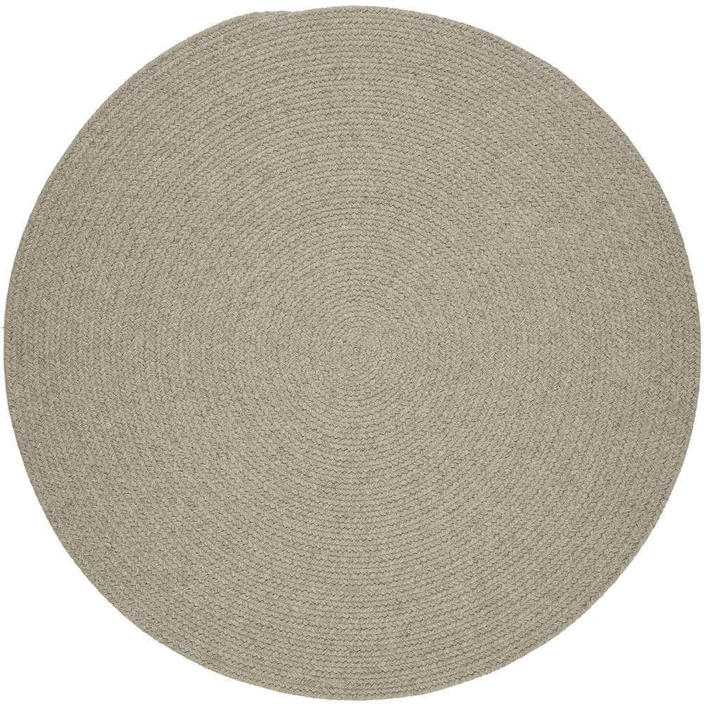 Pura Solid Soft Wool Braided Rug - Light Grey