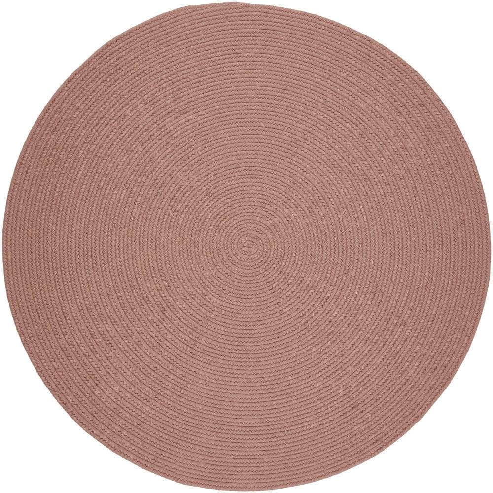Pura Solid Soft Wool Braided Rug - Old Rose
