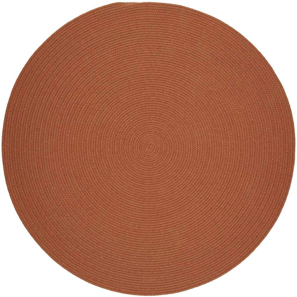 Pura Solid Soft Wool Braided Rug - Terra Cotta