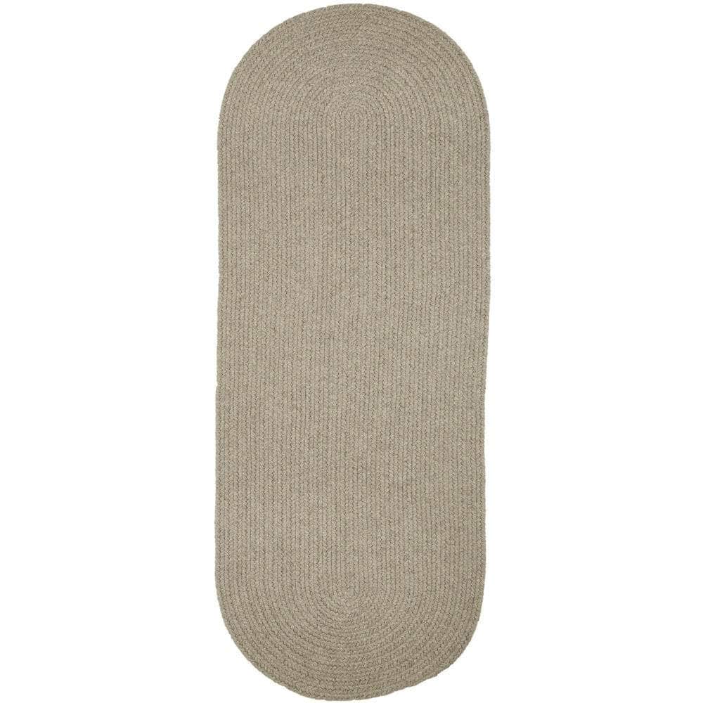 Pura Solid Soft Wool Braided Rug - Light Grey