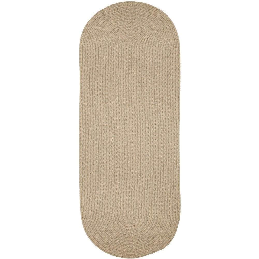 Pura Solid Soft Wool Braided Rug - Sand