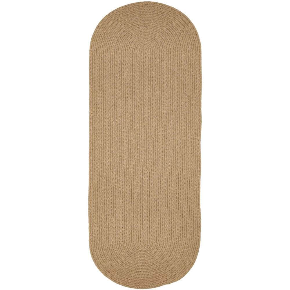 Pura Solid Soft Wool Braided Rug - Wheat