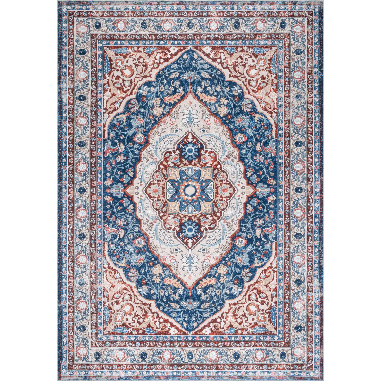 Peach Bursa machine washable area rug 2' x 3' - flat overhead view