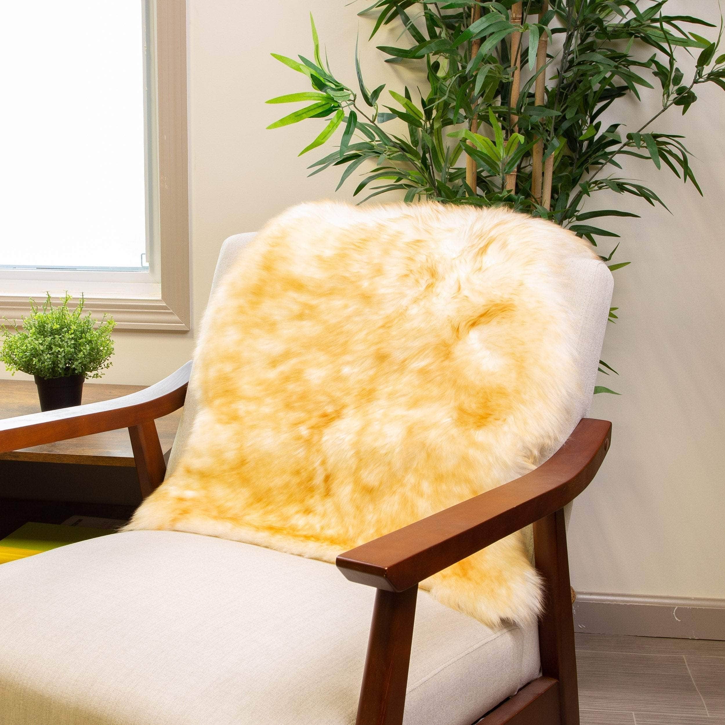 Natural Sheepskin Rug Shearling Fur Pelt #size_2' x 3'