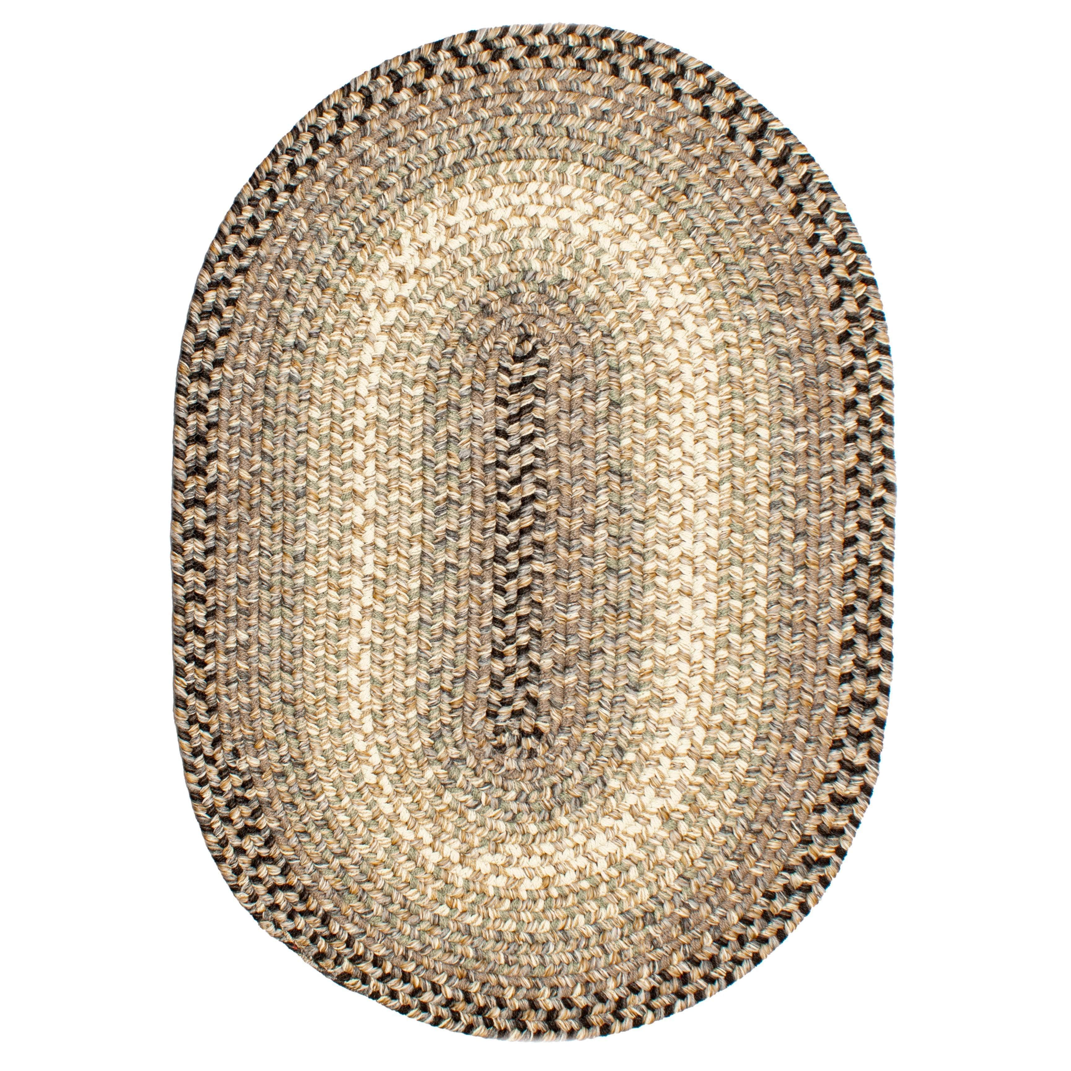 Gray/Black Braided Rug for Farmhouse Kitchens, Living Rooms & Interior Spaces - Made in USA - Premium Quality