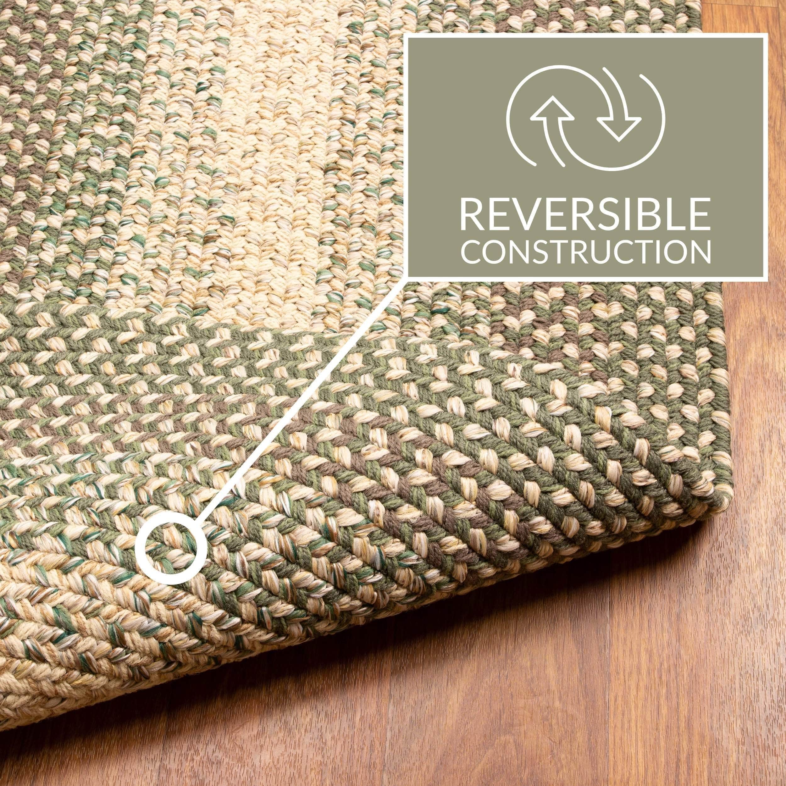 Ridgewood Forest Green Braided Rug – Made in the USA