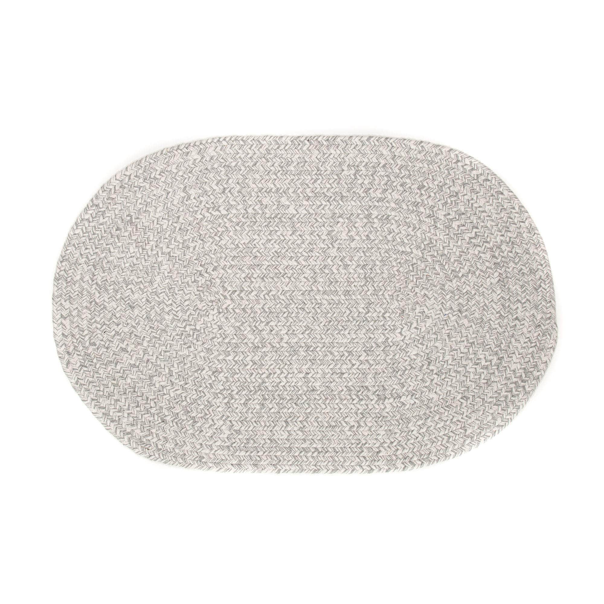 Light Gray & White Braided Rug Farmhouse Clearance #shape_Runner