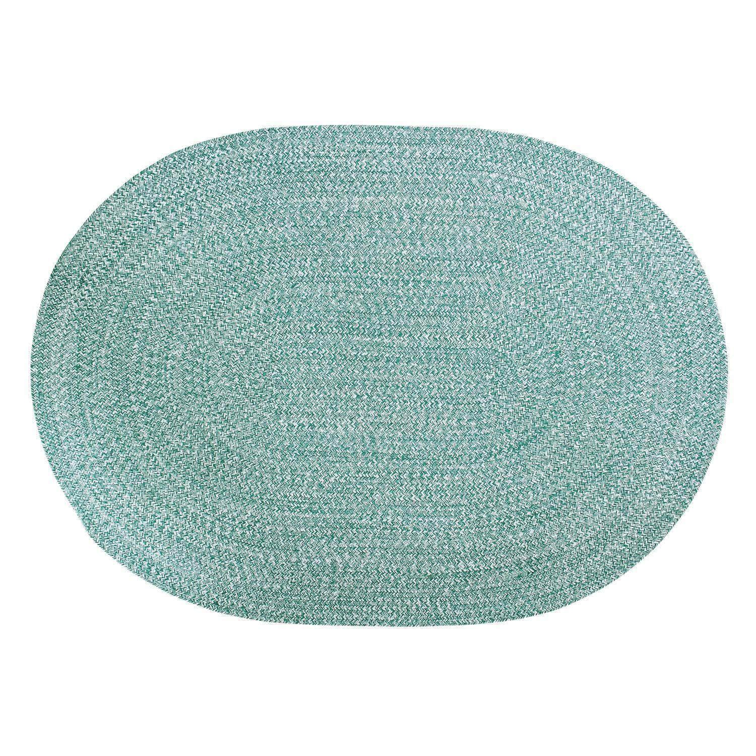 Light Green & White Braided Rug Farmhouse Clearance #shape_Runner