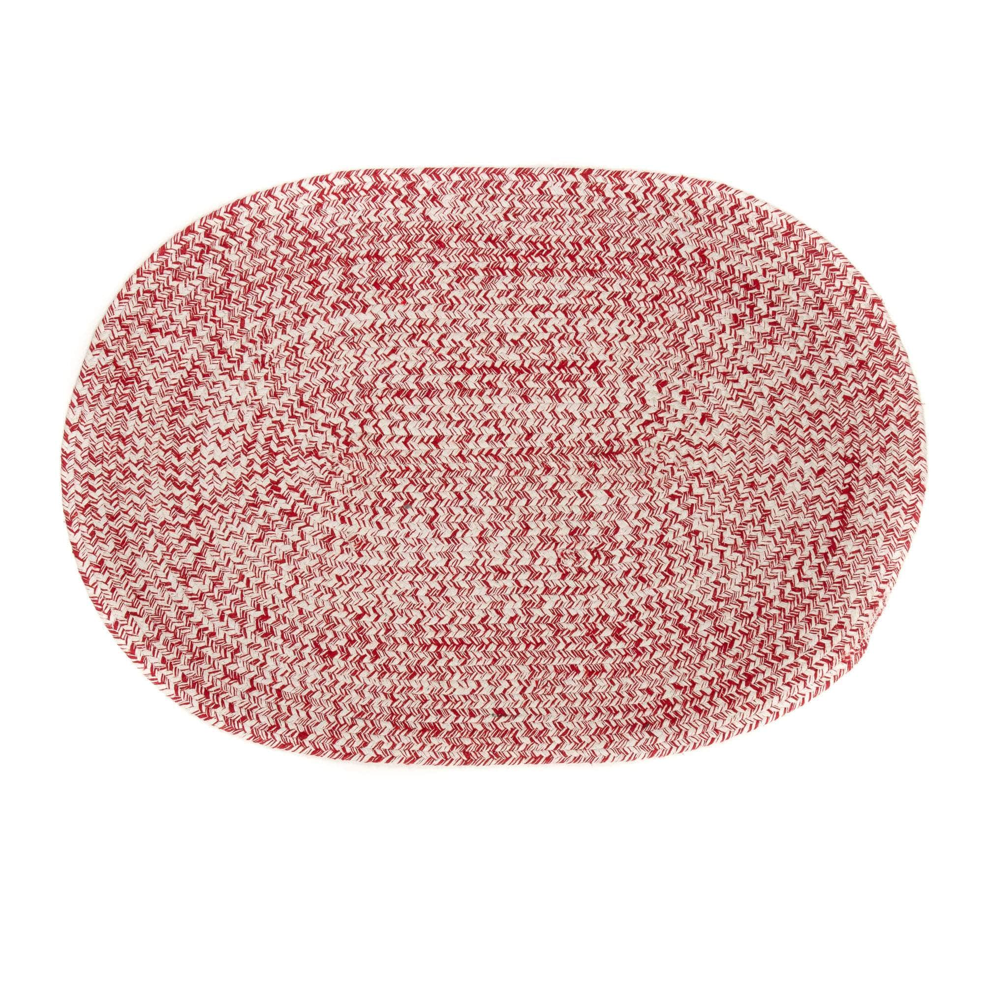 Red & White Braided Rug Farmhouse Clearance #shape_Runner